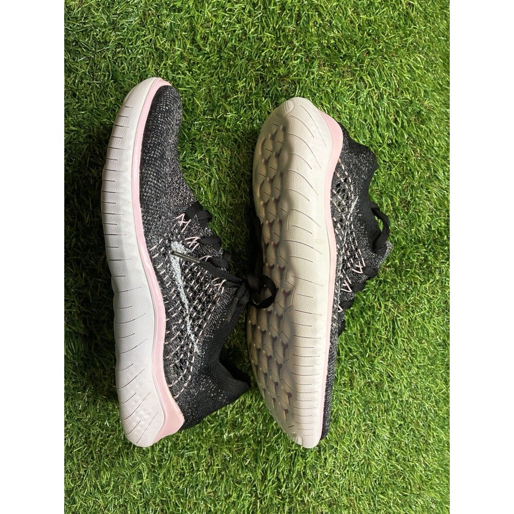 Nike Free RN Flyknit 2018 Black Pink Foam Running Shoes Women’s 7.5 NWOB
